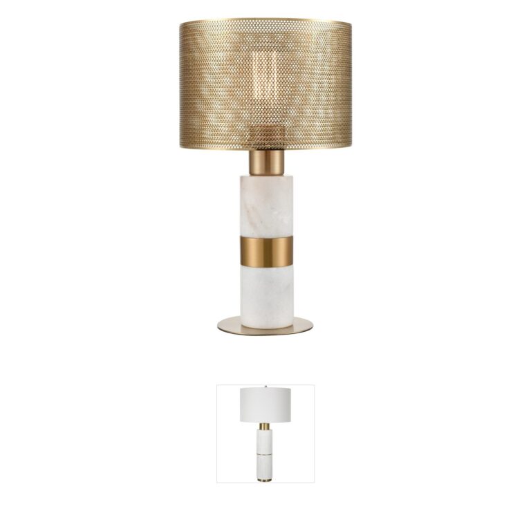 Atlas Lighting & Home Sureshot Marble & Pierced Metal Table Lamp