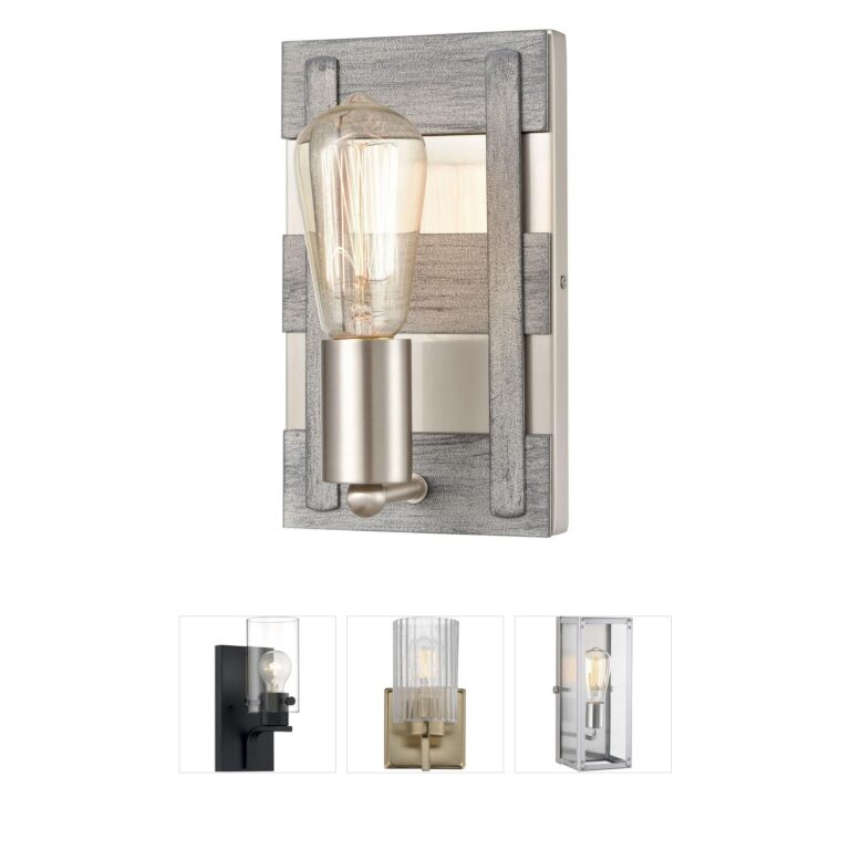 Atlas Lighting & Home Brigantine Weathered Driftwood Steel Sconce
