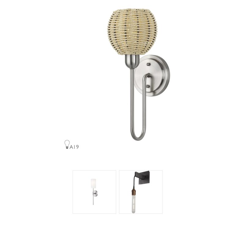 Livex Lighting Summervine Brushed Nickel Sconce with Hand-Woven Paper Rope Shade