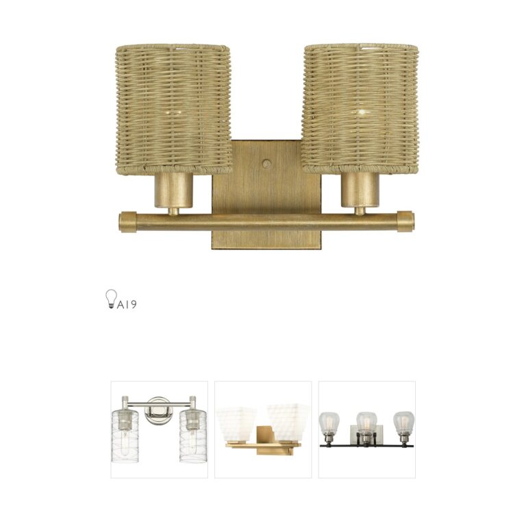Livex Lighting Weavington Rattan Shade Vanity Sconce