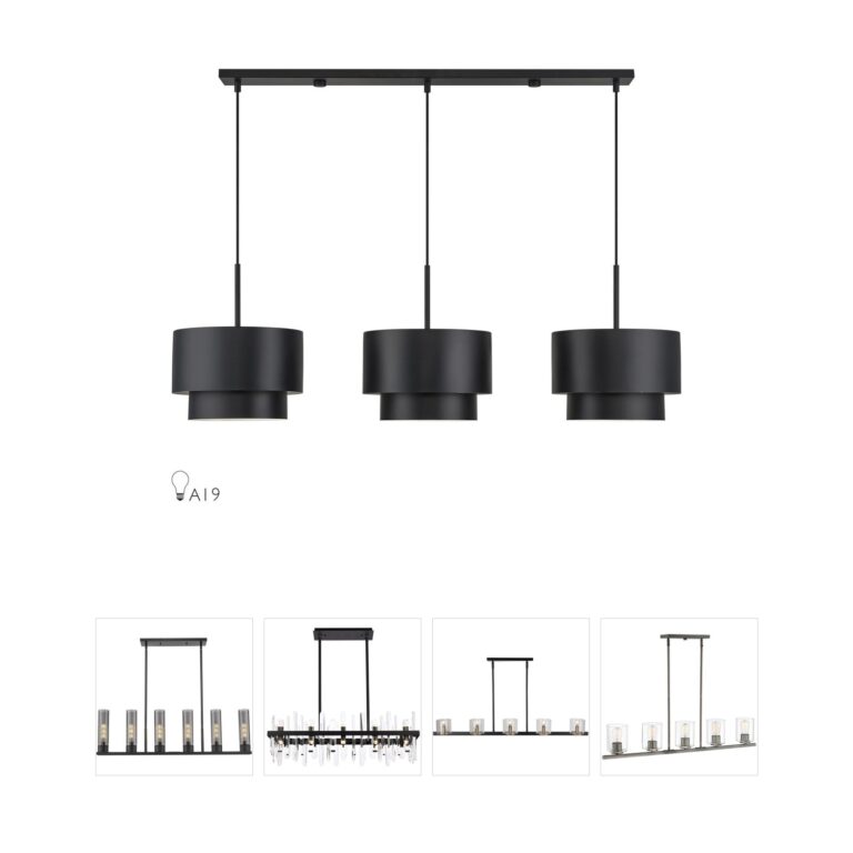 Livex Lighting Zolana Black Steel Linear Chandelier