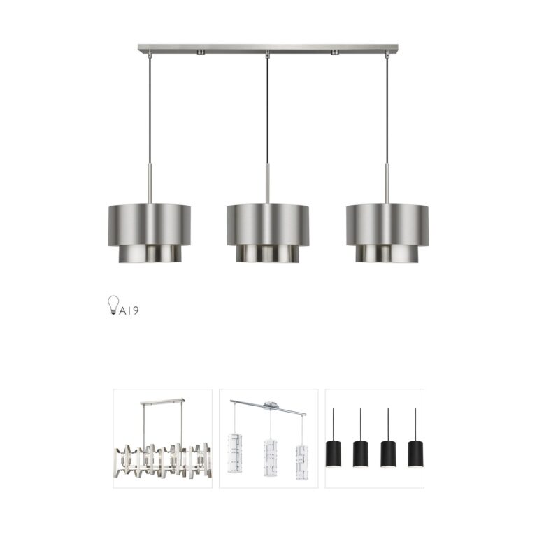 Livex Lighting Zolana Open Bottom Brushed Nickel Island Light