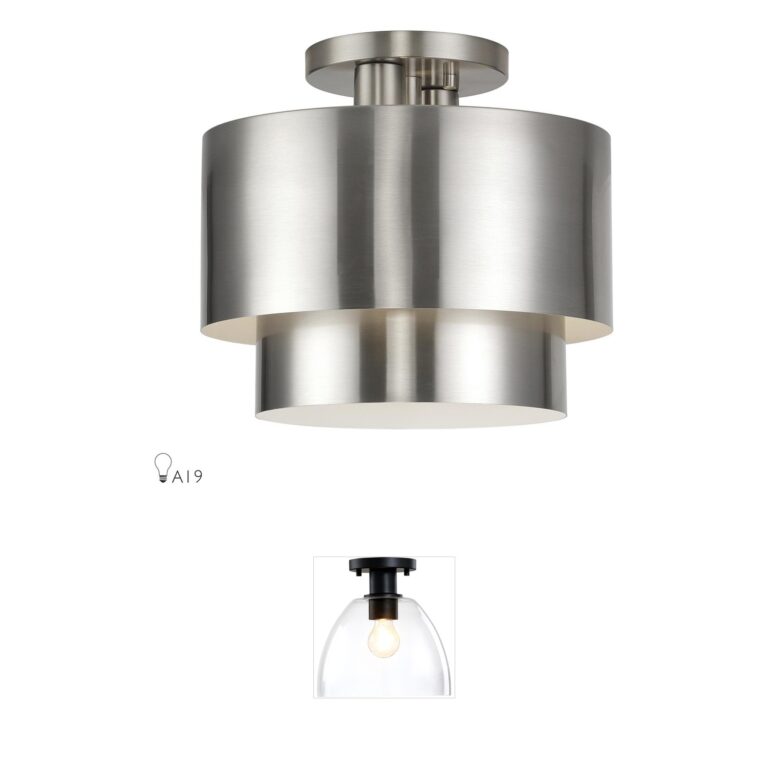 Livex Lighting Zolana Brushed Nickel Steel Semi-Flush Mount