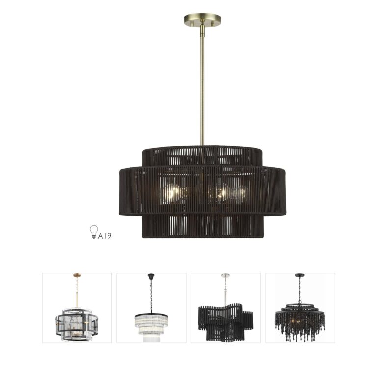 Livex Lighting Acordia Antique Brass Rope Chandelier