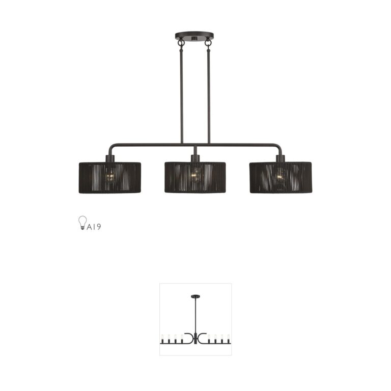 Livex Lighting Acordia English Bronze Hand-Woven Rope Island Light