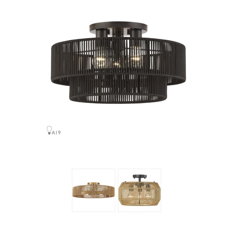 Livex Lighting Acordia English Bronze Rope Semi-Flush Mount