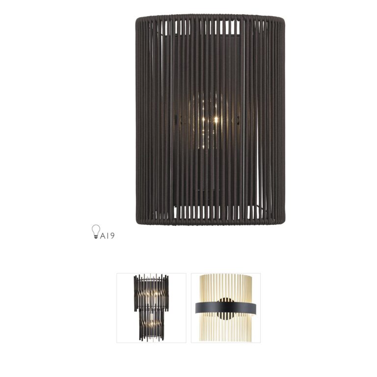 Livex Lighting Acordia English Bronze Wall Sconce with Hand-Woven Rope Shade