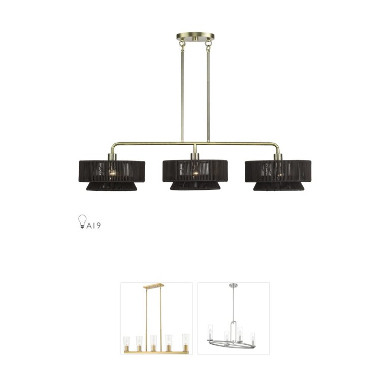 Livex Lighting Florell Antique Brass Rope Island Light
