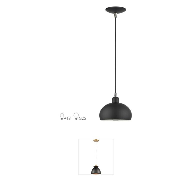 Livex Lighting Domma Black Steel Mini Pendant