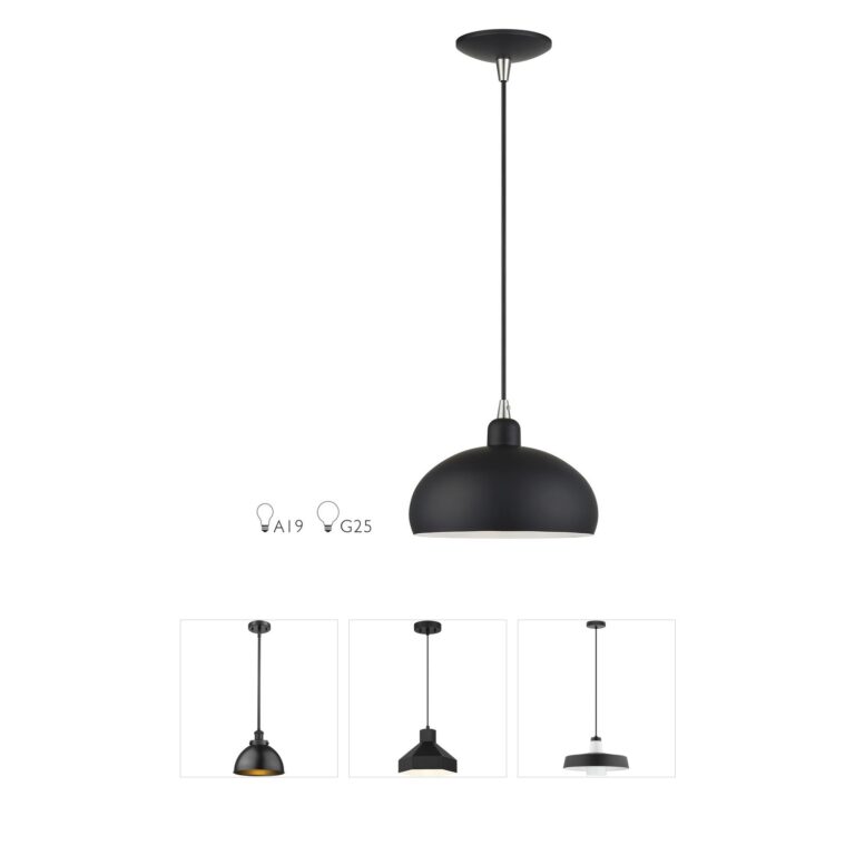 Livex Lighting Domma Black Steel Pendant
