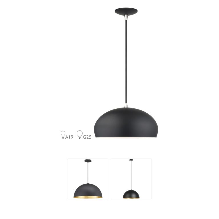 Livex Lighting Domma Black Steel Pendant