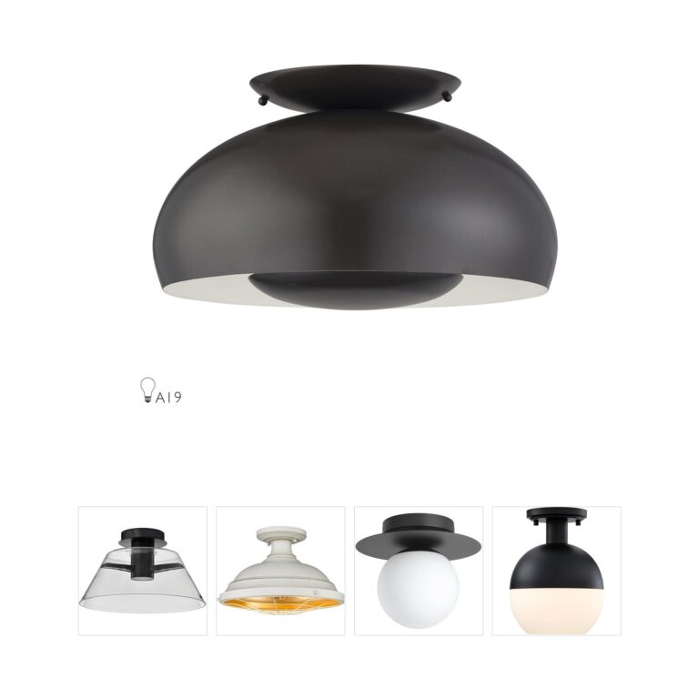 Livex Lighting Domma English Bronze Steel Semi-Flush Mount