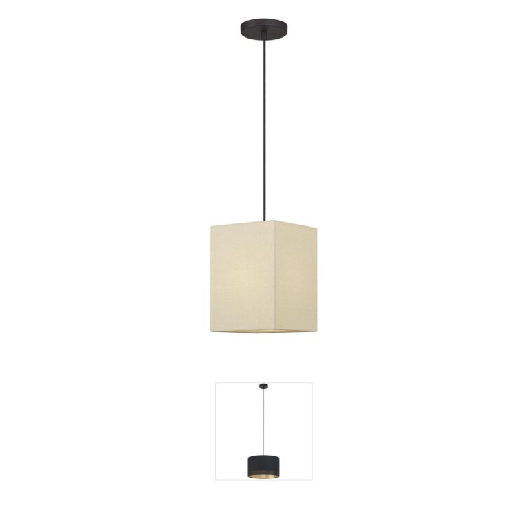 Livex Lighting Summit Bronze Steel Pendant with Parchment Shade