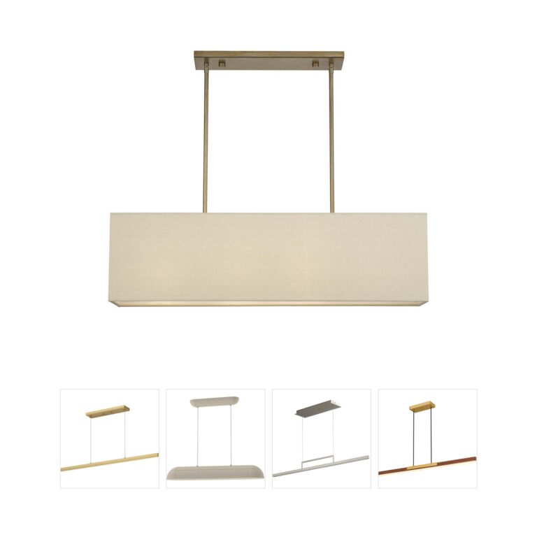 Livex Lighting Summit Steel Linear Chandelier with Parchment Shade