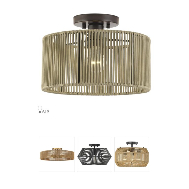 Livex Lighting Acordia English Bronze Rope Semi-Flush Mount
