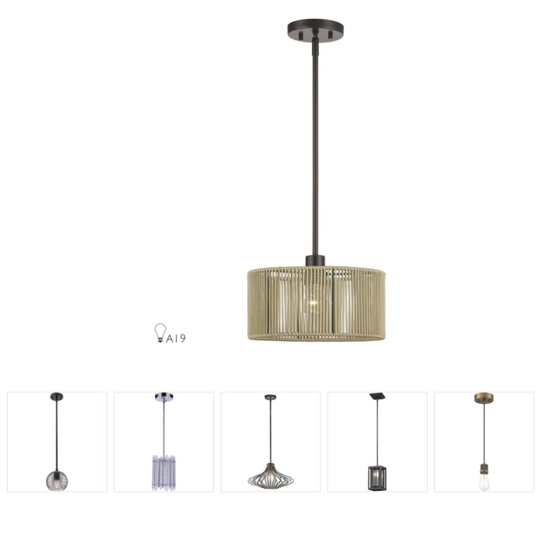Livex Lighting Acordia English Bronze Rope Shade Pendant