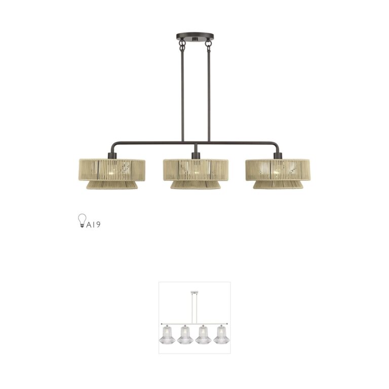Livex Lighting Florell English Bronze Rope Shade Island Light