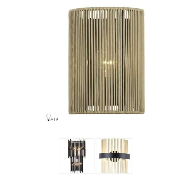 Livex Lighting Acordia English Bronze Wall Sconce with Hand-Woven Venetian Gold Rope Shade