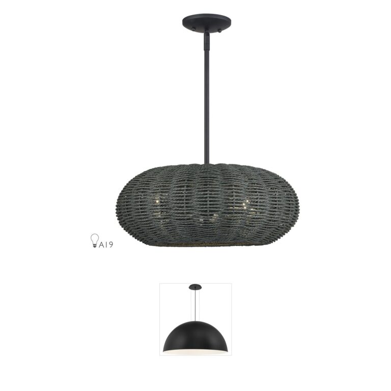 Livex Lighting Deluna Hand-Woven Paper Rope Chandelier