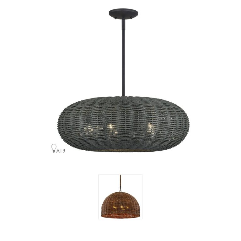 Livex Lighting Deluna Black Rope 5-Light Chandelier