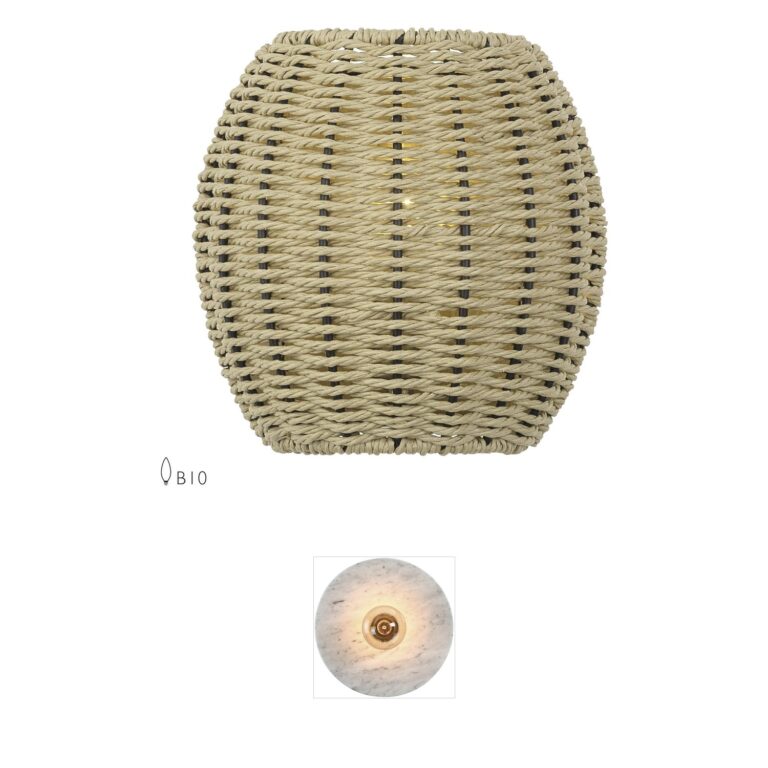 Livex Lighting Summervine Antique Gold Leaf Wall Sconce with Hand-Woven Paper Rope Shade