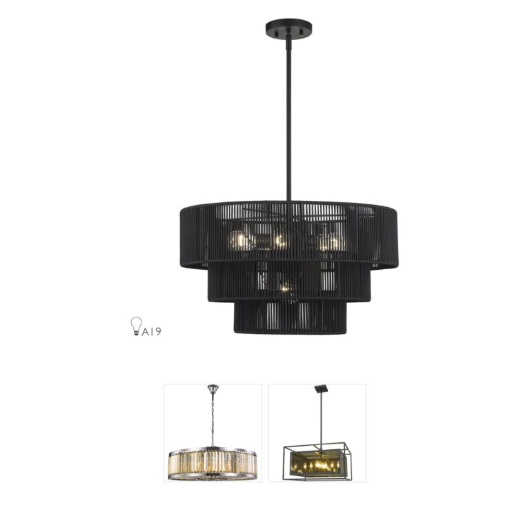 Livex Lighting Acordia Geometric Rope Shade Chandelier