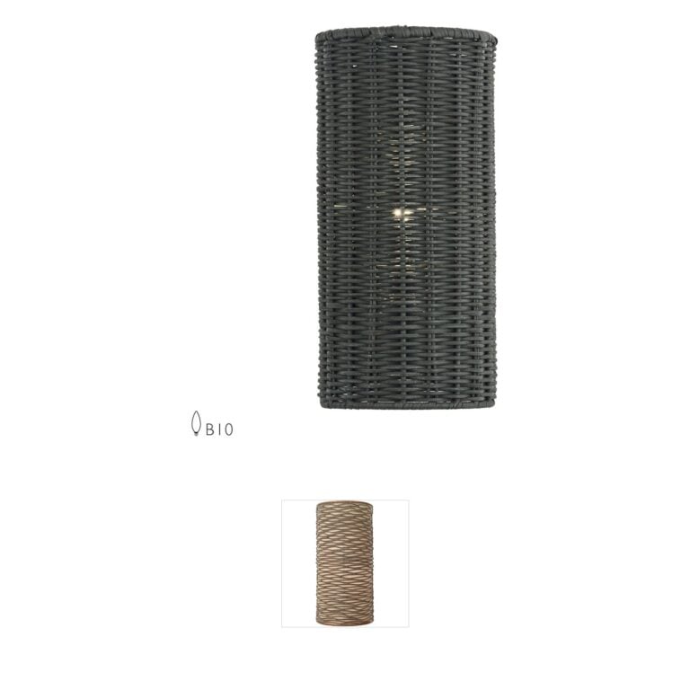 Livex Lighting Weavington Brushed Nickel Wall Sconce with Hand-Woven Charred Gray Rattan Shade