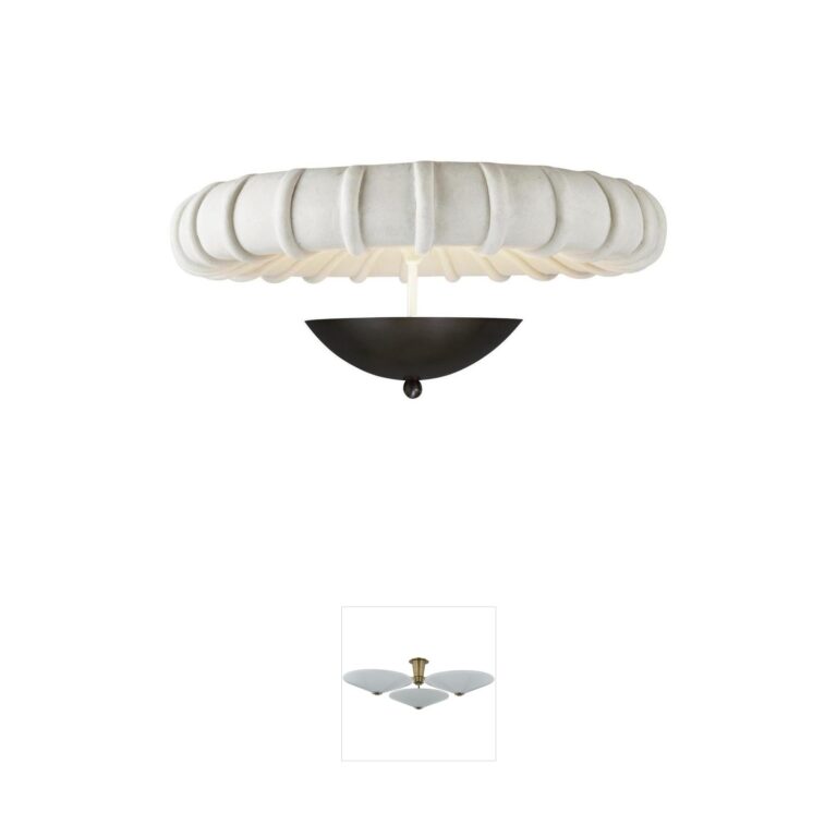 Arteriors Camella Ivory Ricestone and Steel Flush Mount