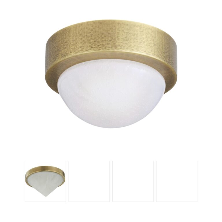 Arteriors Lennon Frosted Seeded Glass Flush Mount