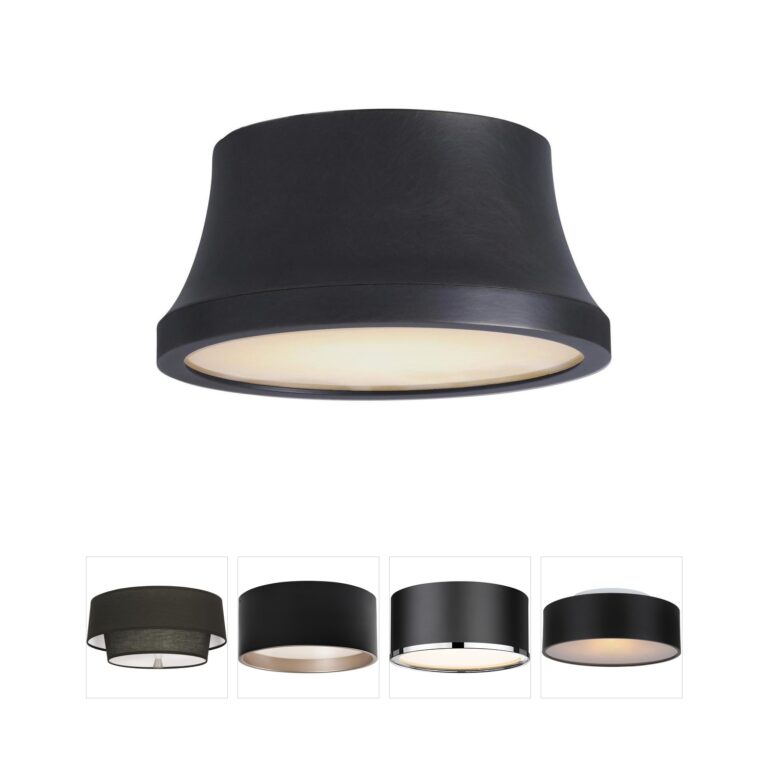 Arteriors Louisa Steel and Onyx Flush Mount
