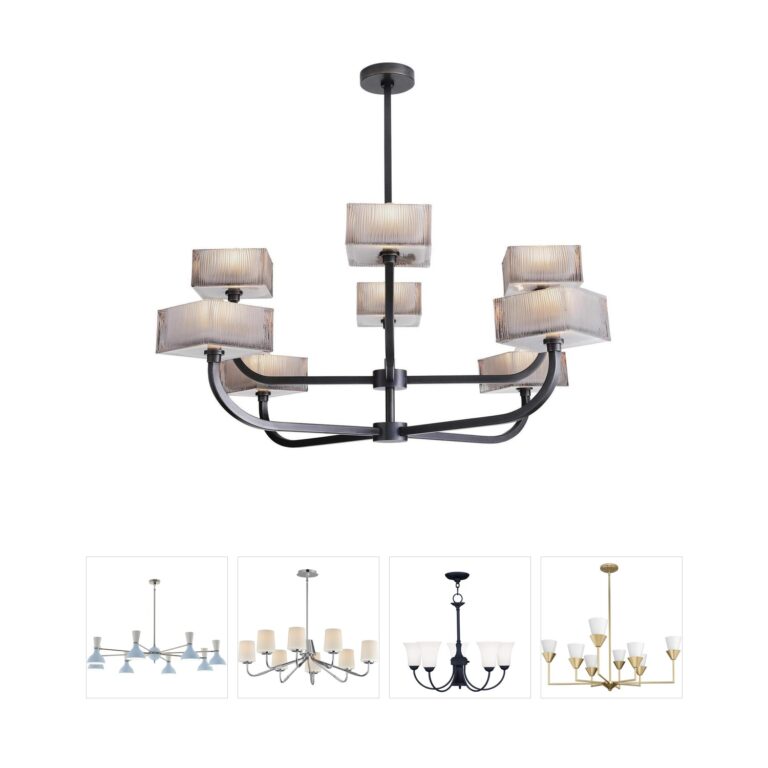 Arteriors Louis Smoke Etched Glass Chandelier