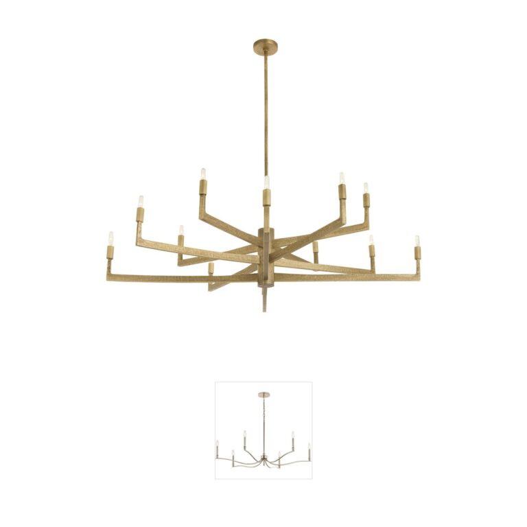 Arteriors Griff Large Iron Chandelier with Antique Brass Finish