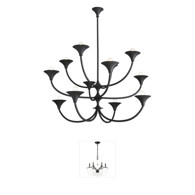 Arteriors Larkin Black Gesso Iron Chandelier