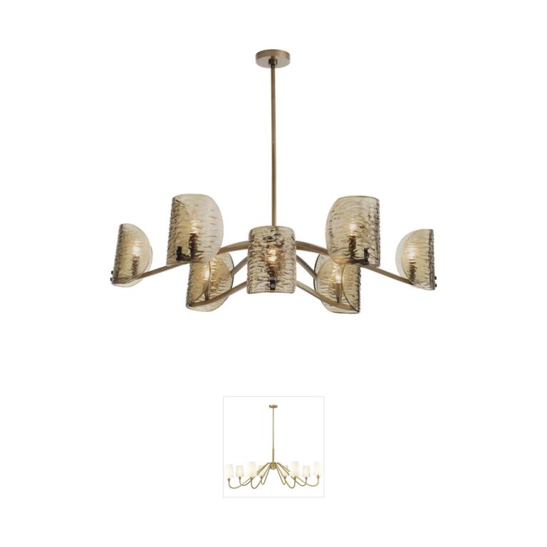 Arteriors Natasha Amber Smoke Glass Chandelier
