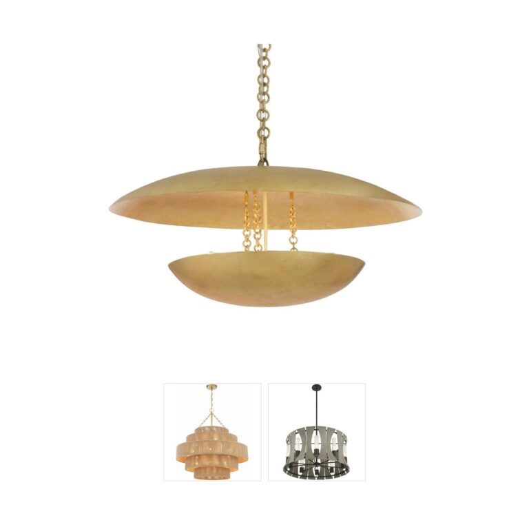 Arteriors Florko Gold Leaf Tiered Iron Chandelier