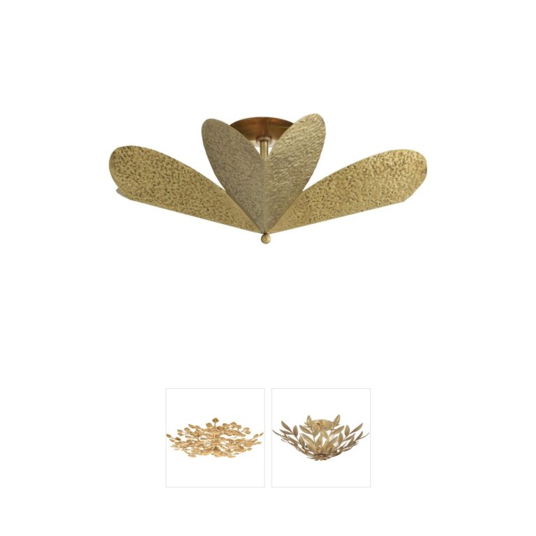 Arteriors Lucinda Hammered Brass Semi-Flush Mount