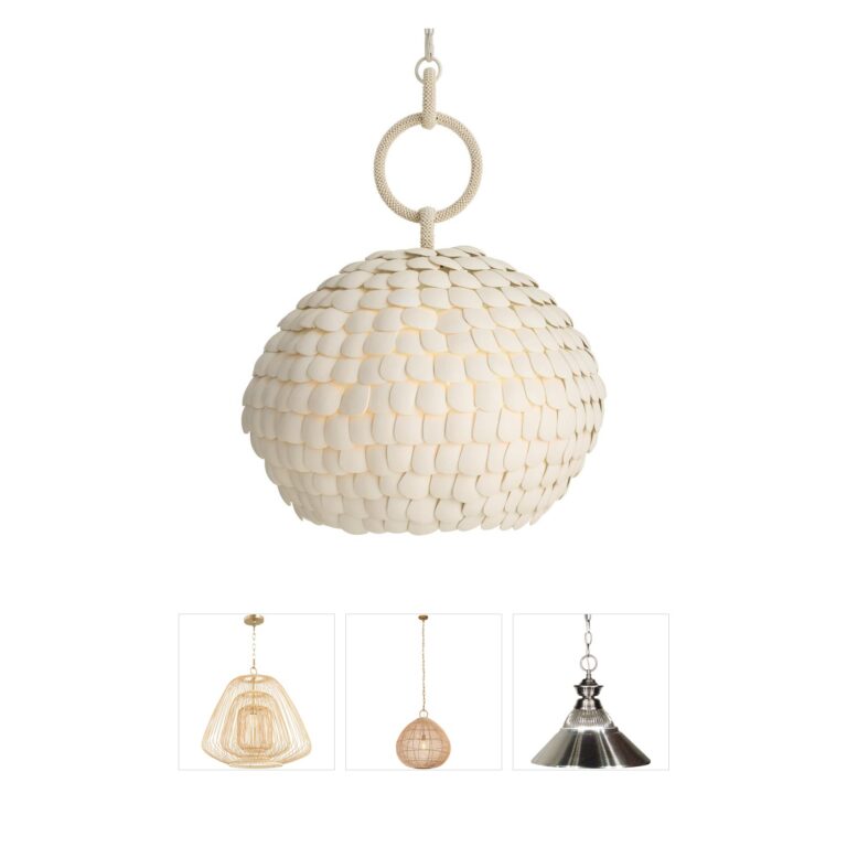 Arteriors Ramya Organic White Coconut Shell Pendant