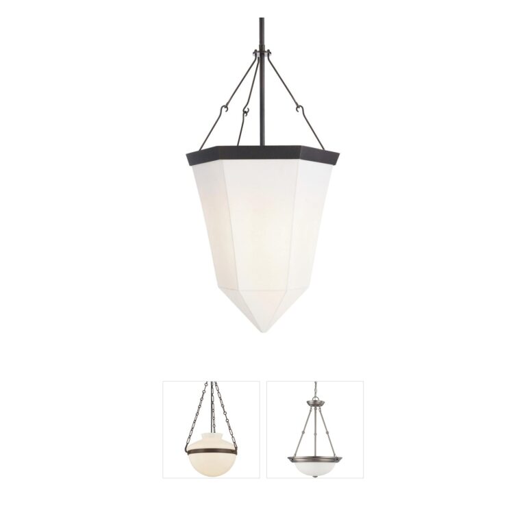 Arteriors Lillian Faux Vellum & Iron Pendant
