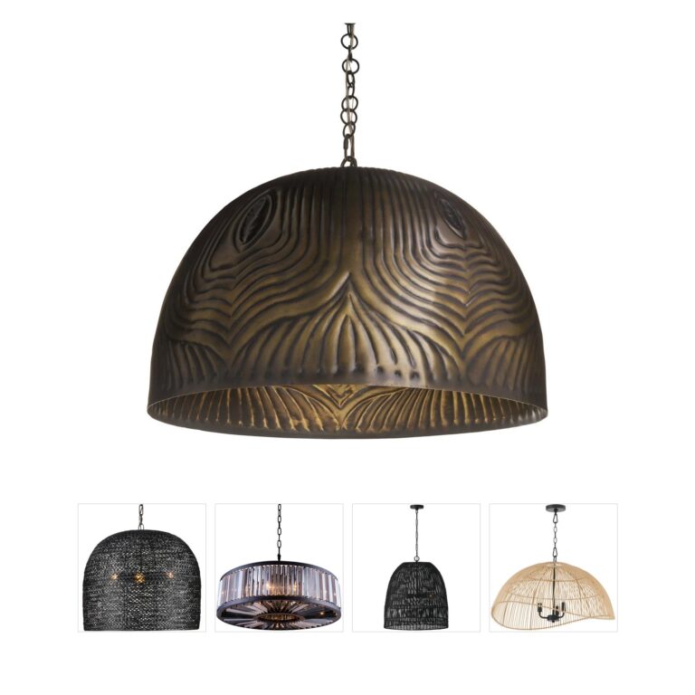 Arteriors Micah Antique Bronze Dome Iron Pendant