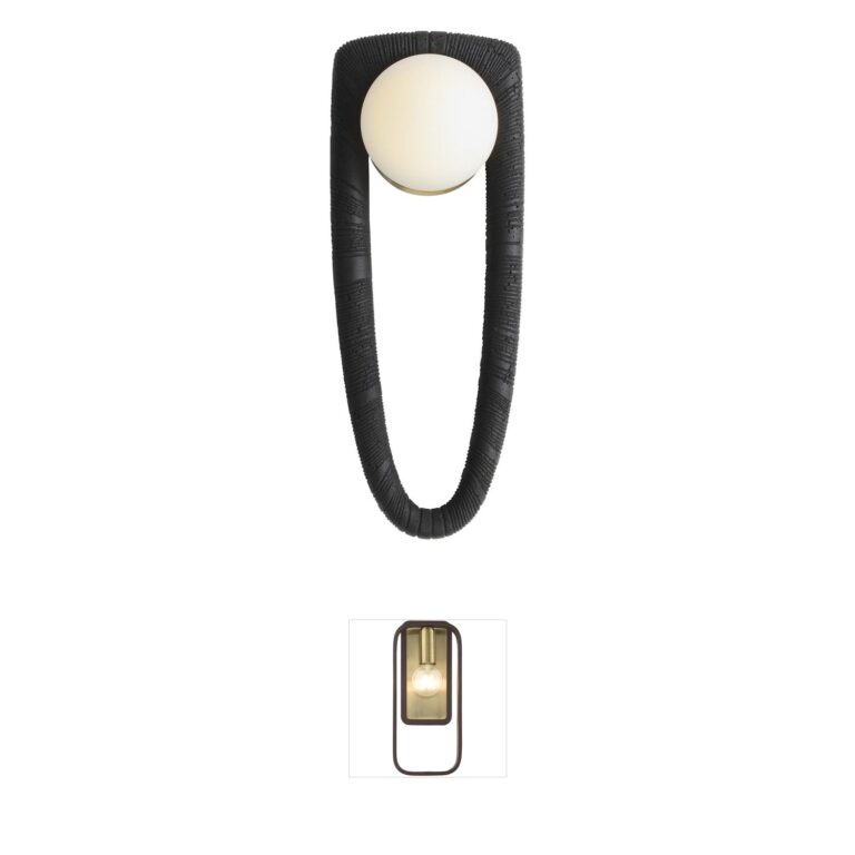Arteriors Laredo Lava Stone & Opal Glass Wall Sconce