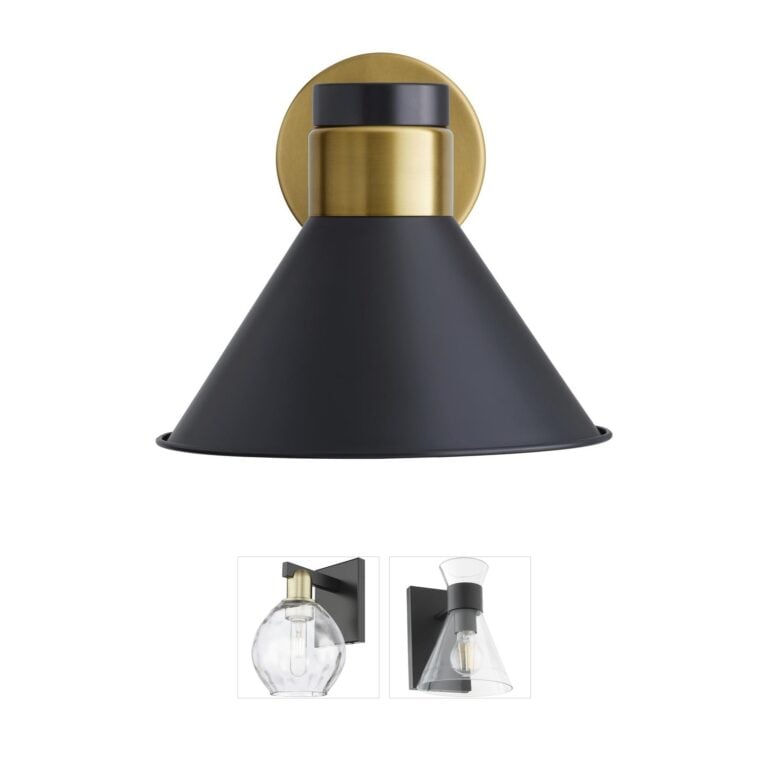Arteriors Lane Adjustable Iron Wall Sconce with Rubbed Bronze Shade