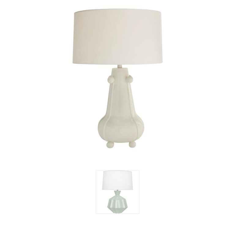 Arteriors Miriam Ceramic Table Lamp with Ivory Crackle Finish