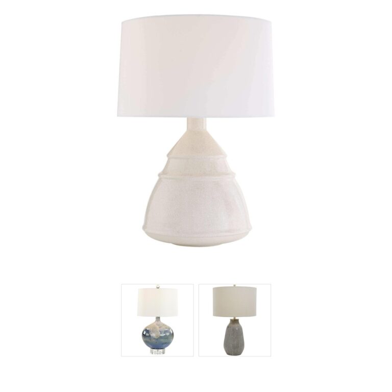 Arteriors Matteo Ivory Crackle Ceramic Round Table Lamp