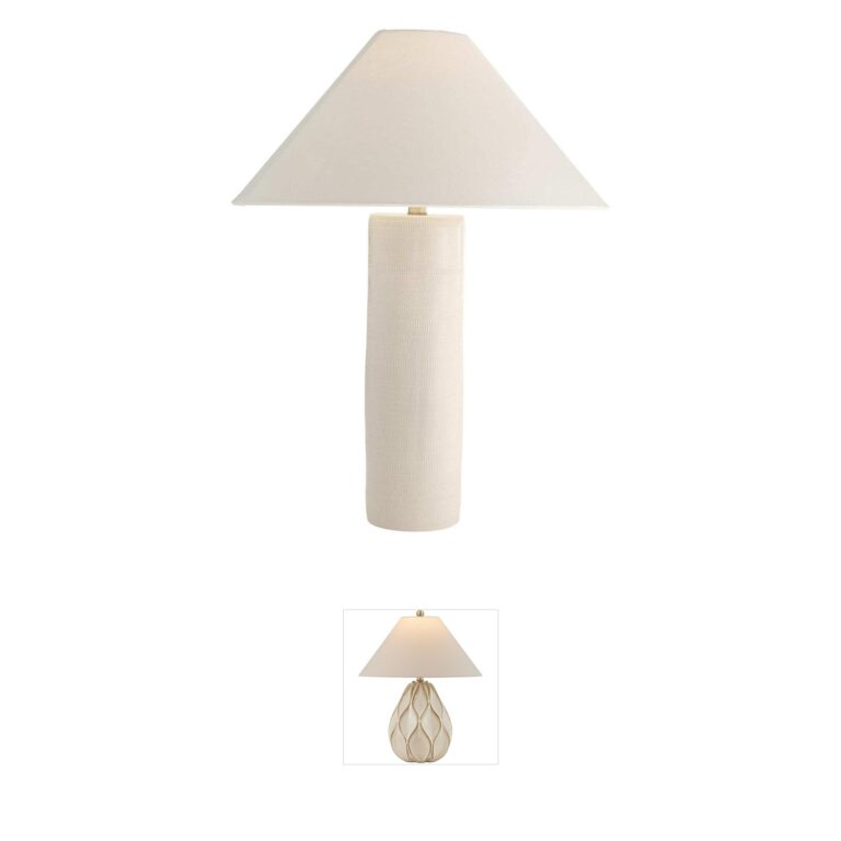 Arteriors Nicoline Oat Porcelain Table Lamp with Linen Shade