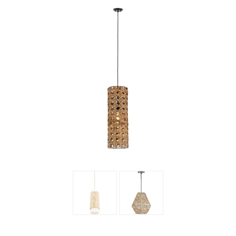 Innovations Lighting Grove Natural Water Hyacinth and Matte Black Pendant