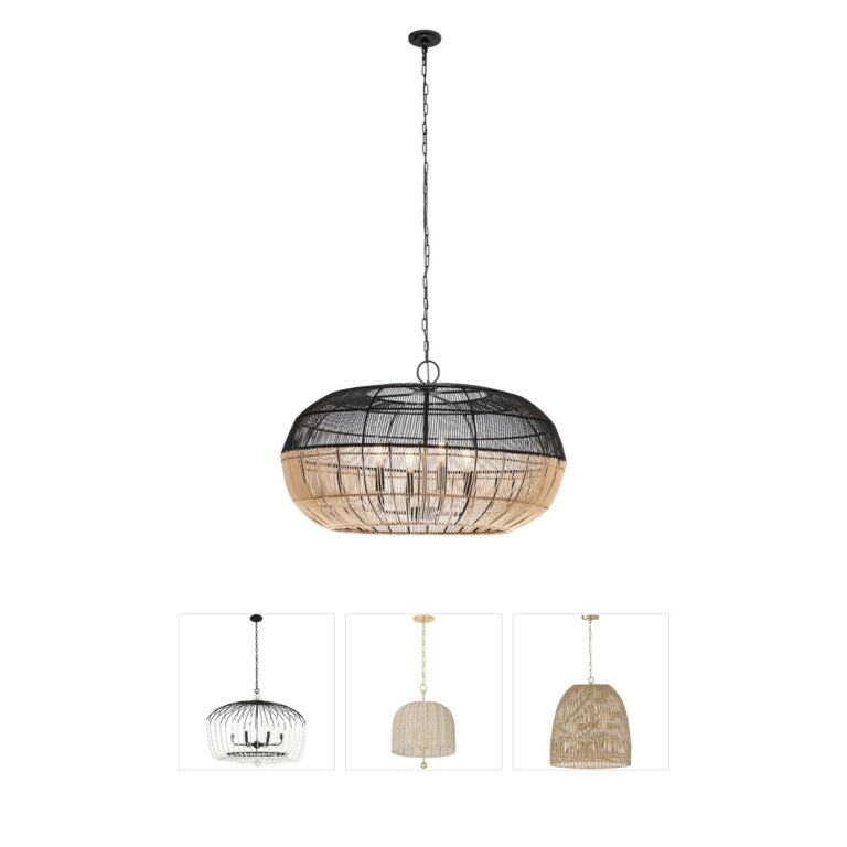 Innovations Lighting Crescent Matte Black Rattan Pendant