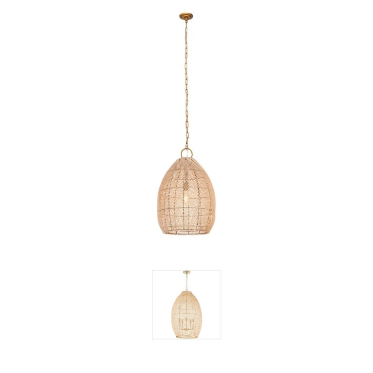 Innovations Lighting Willow Gold Rattan Bell Pendant