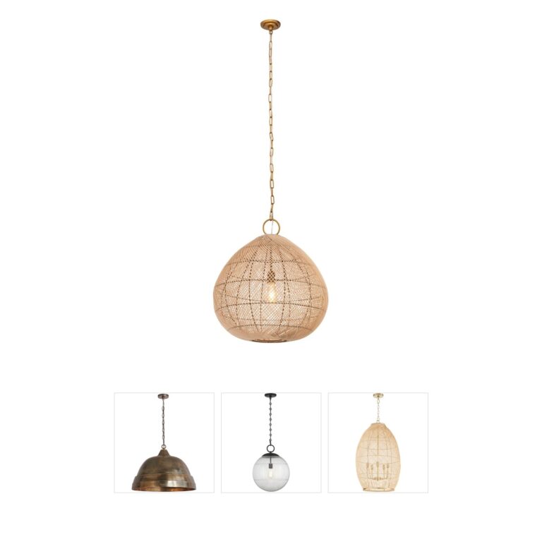 Innovations Lighting Vine Rattan & Iron Bell Pendant in Gold