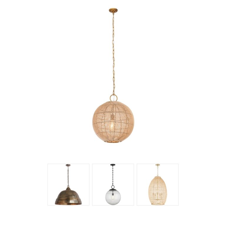 Innovations Lighting Reed Gold Rattan Globe Pendant