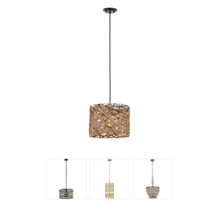 Innovations Lighting Savannah Water Hyacinth Drum Cord Hung Pendant